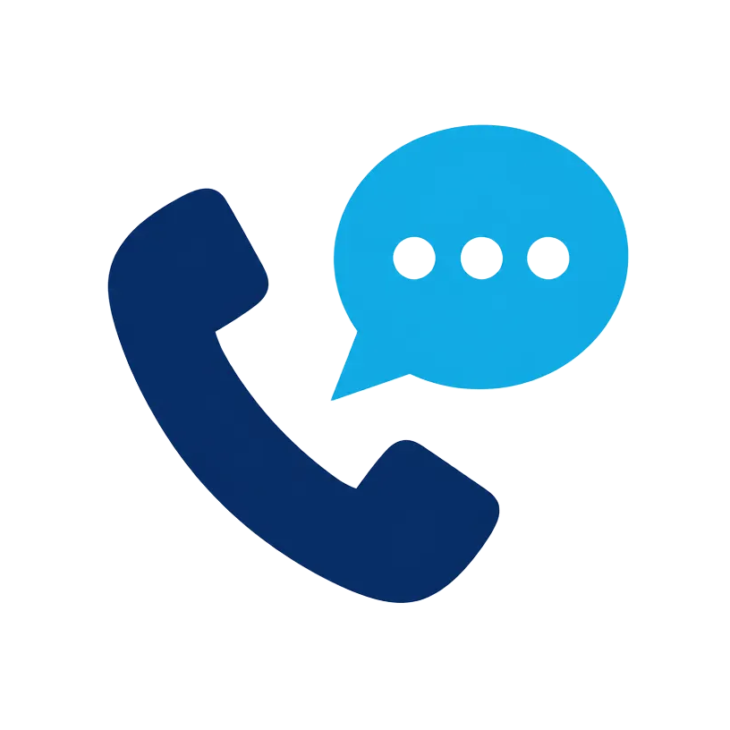 Illustration of a phone and a chat bubble