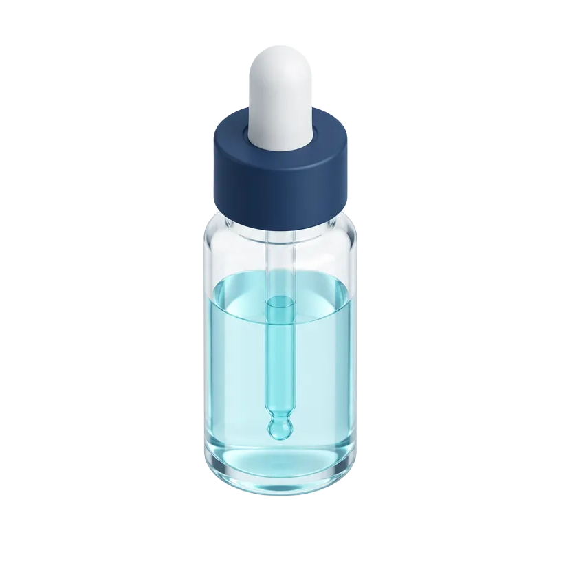 Isometric glass dropper vial